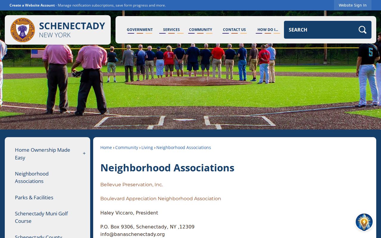 Schenectady neighbors neighborhood association contacts and meetings